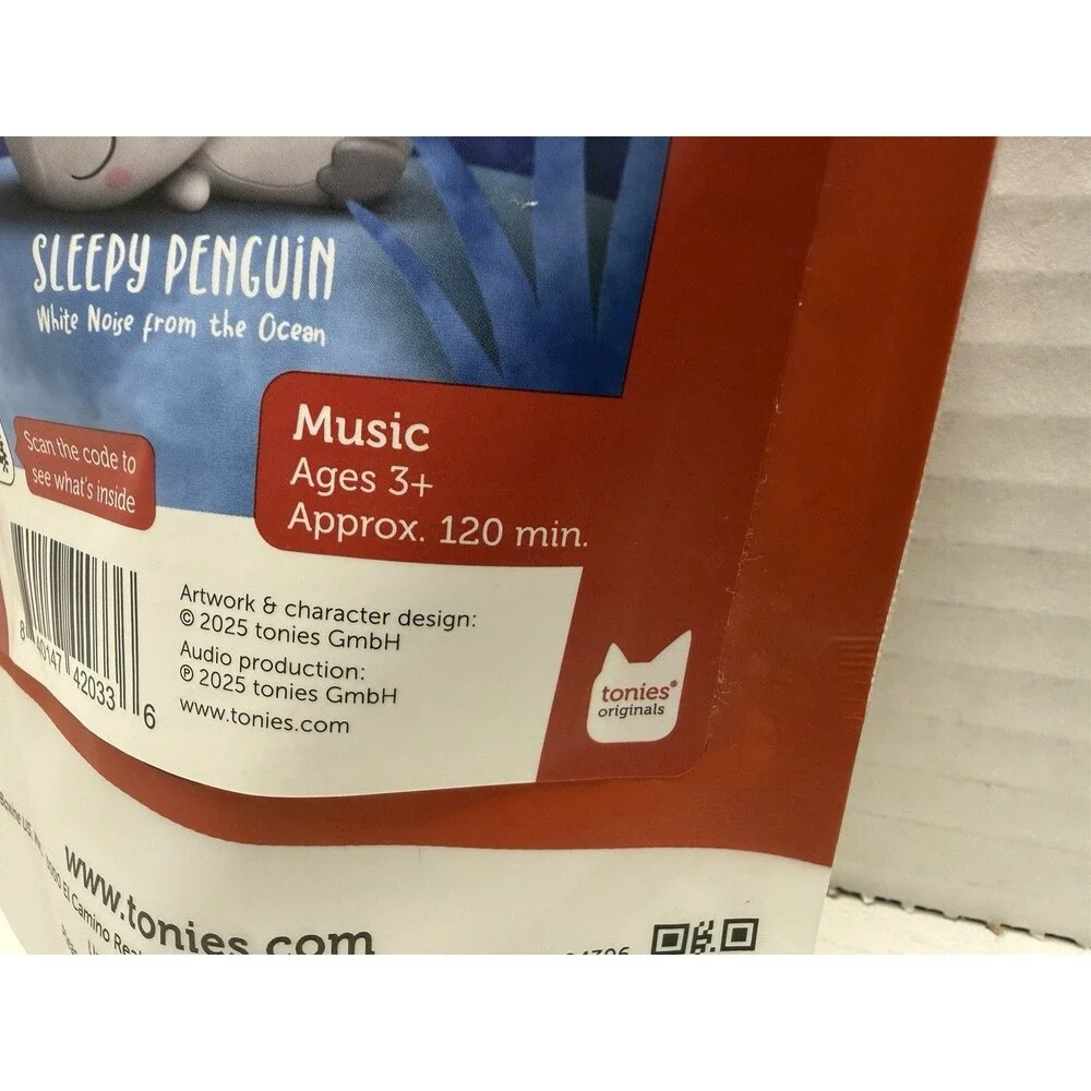 Tonies Sleepy Friends Penguin, White Noise from The Ocean 120 Minutes New